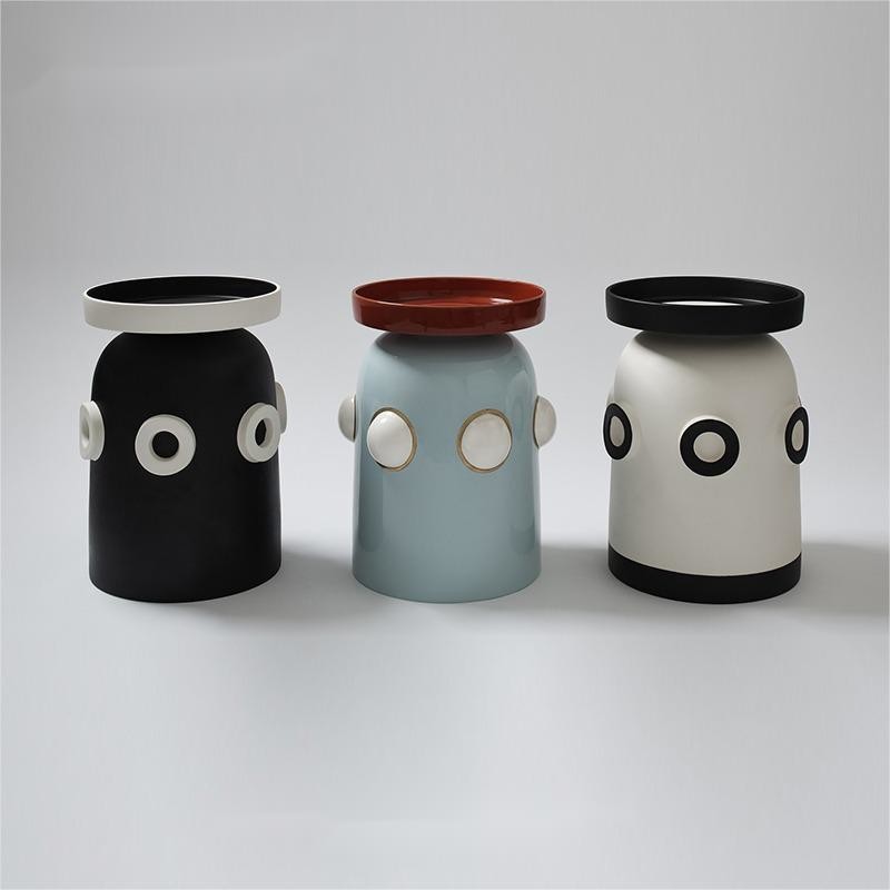Modern Creative Fiberglass Hotel Side Table High Value Home Coffee Sofa Table Matte Surface