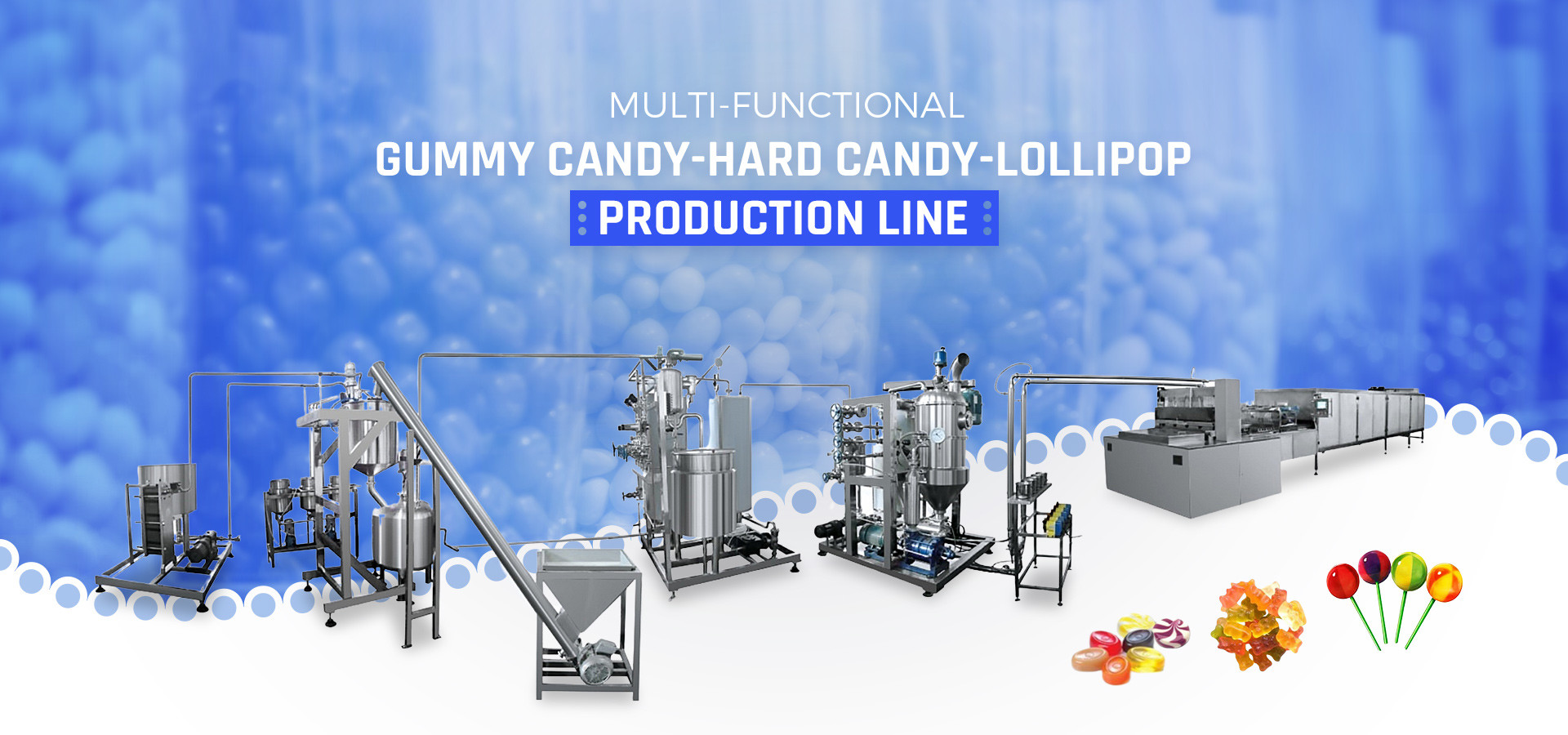 Soft Candy Gummy Production Line Gummy Bear Machine 600KG/H 450KG/H 300KG/H 150KG/H