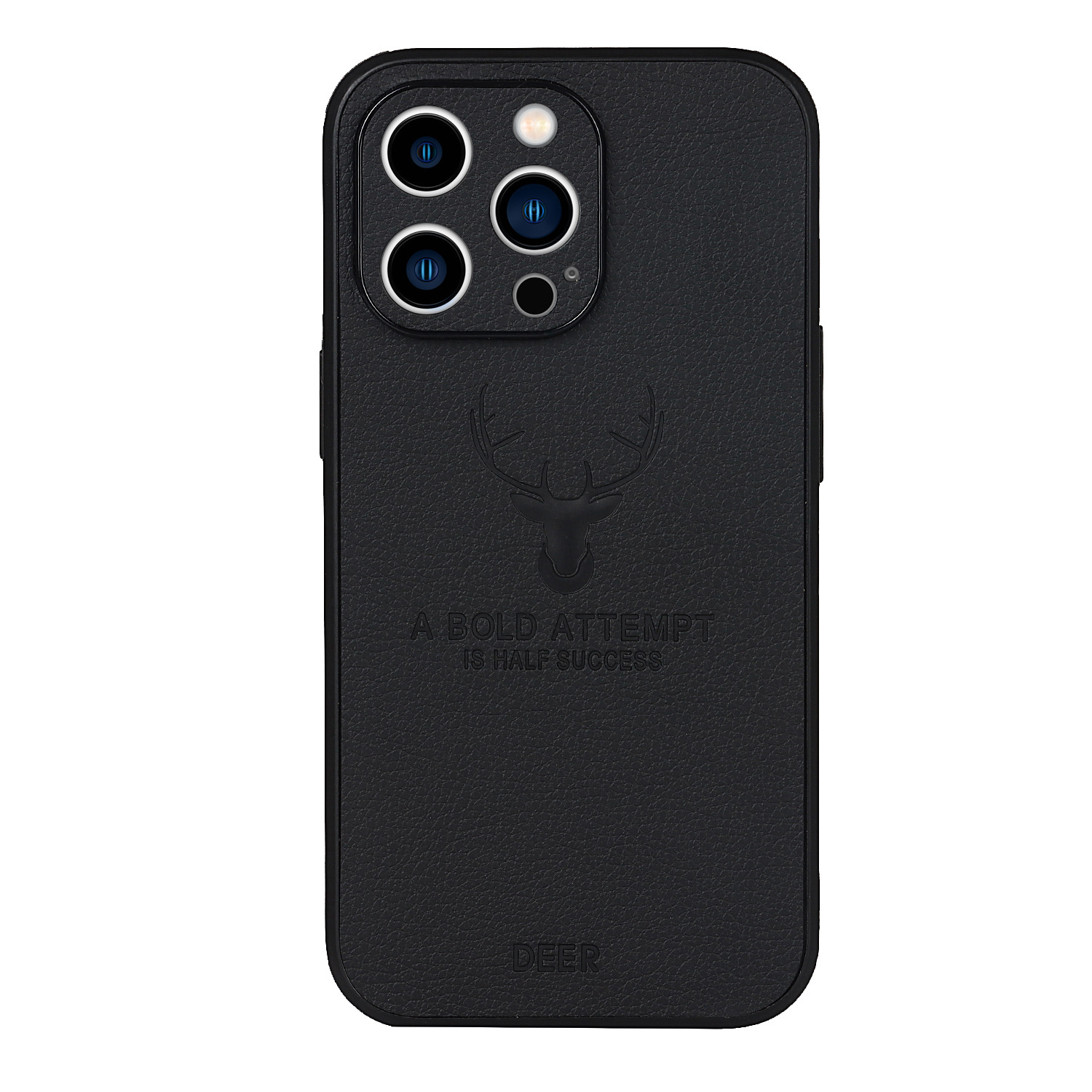 Deer Pattern Leather TPU Mobile Phone Case for iPhone 15 Pro Max 14 Pro Camera Lens Protection