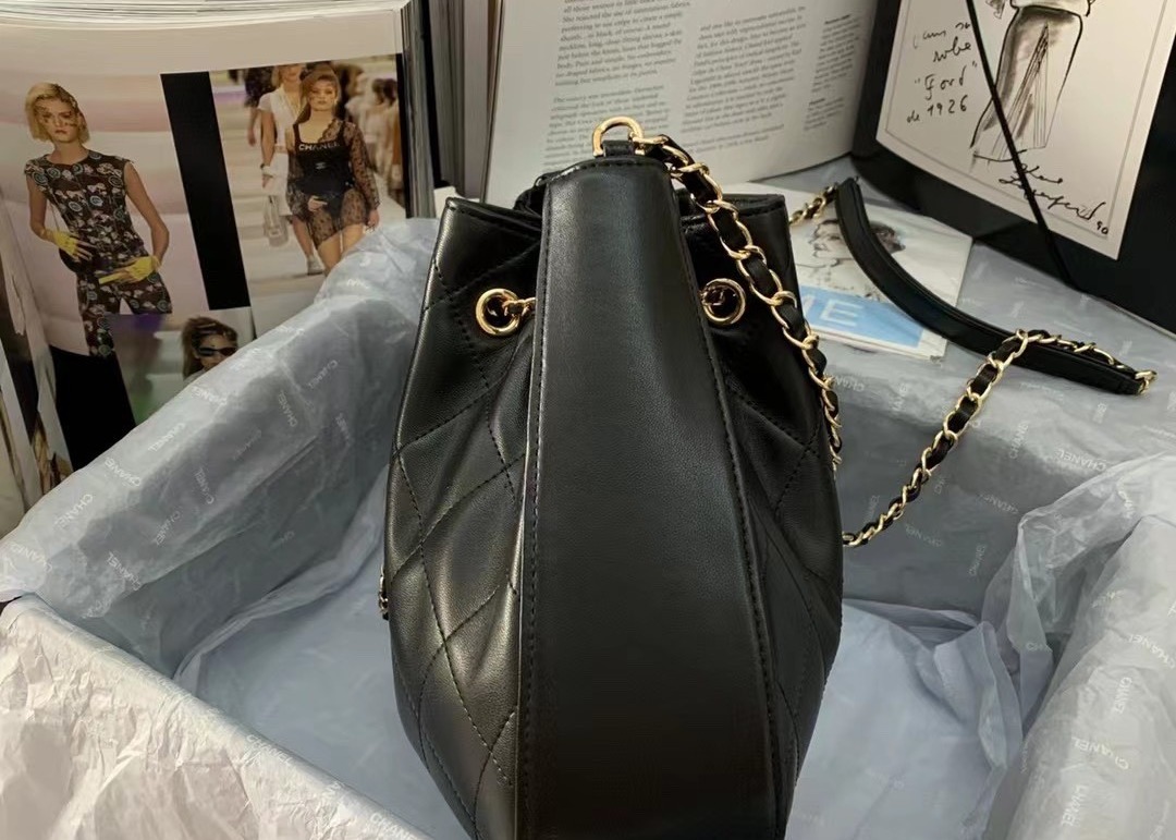 Coco Love Rope Luxury Bucket Bag 32cm Length True Sheepskin Texture