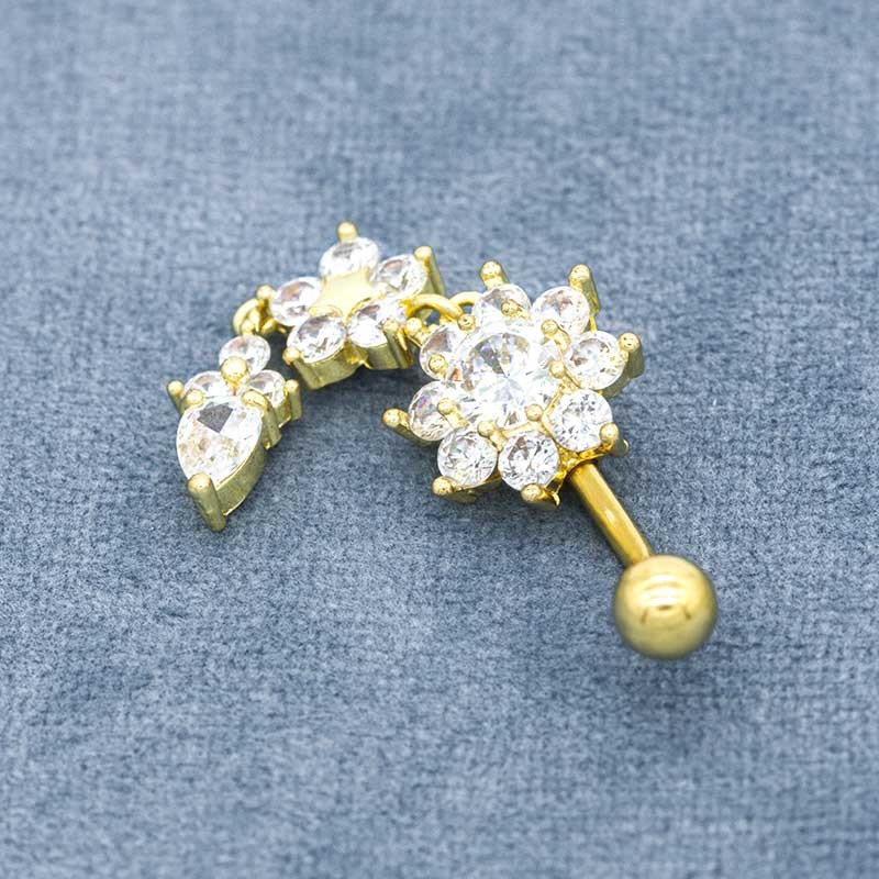 14G Gold Flower Body Piercings Jewellery