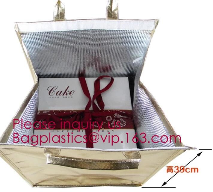 custom bulk waterproof large soft folding food delivery picnic lunch tote grocery cooler bag aluminum foil thermal bags