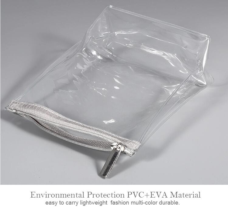 Fold Up Cosmetic Bag EVA Pouch OEM Promotional Heat Seal Sewing Zipper