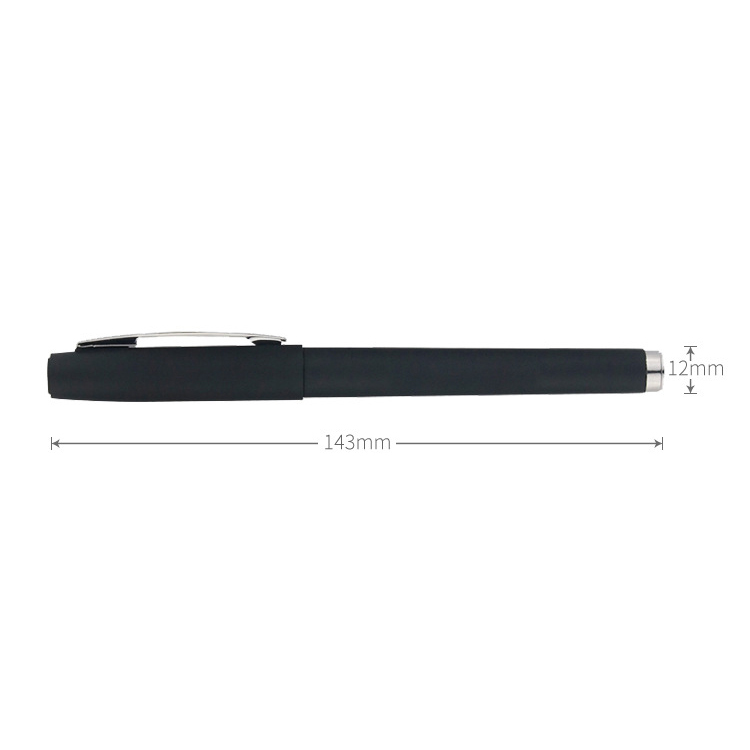 Corporate Advertising Black Metal Gel Ink Pen with Custom Logo and 240M Writing Length