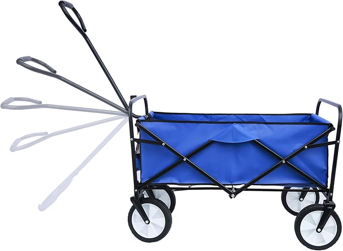 Customized Foldable Wagon Cart Steel Folding Wagon With Practical Hand