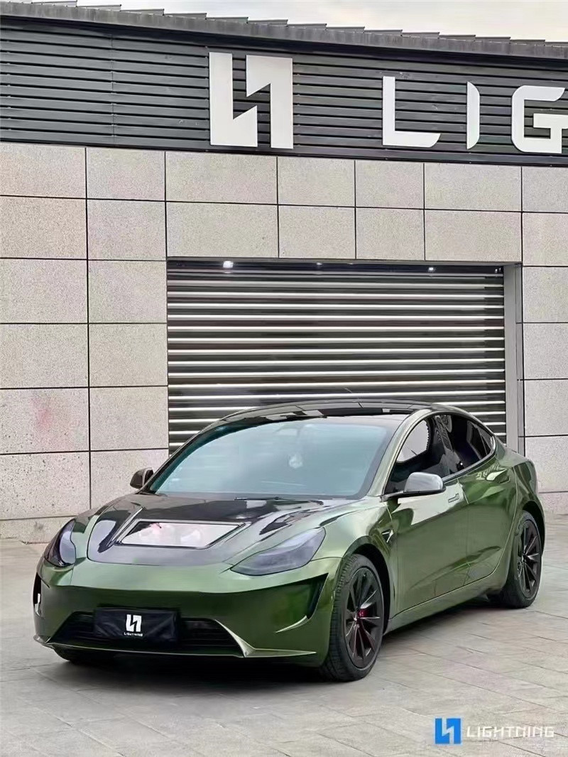 146cm Model 3 Tesla Body Kit Plastic Transparent Carbon Fiber Hood