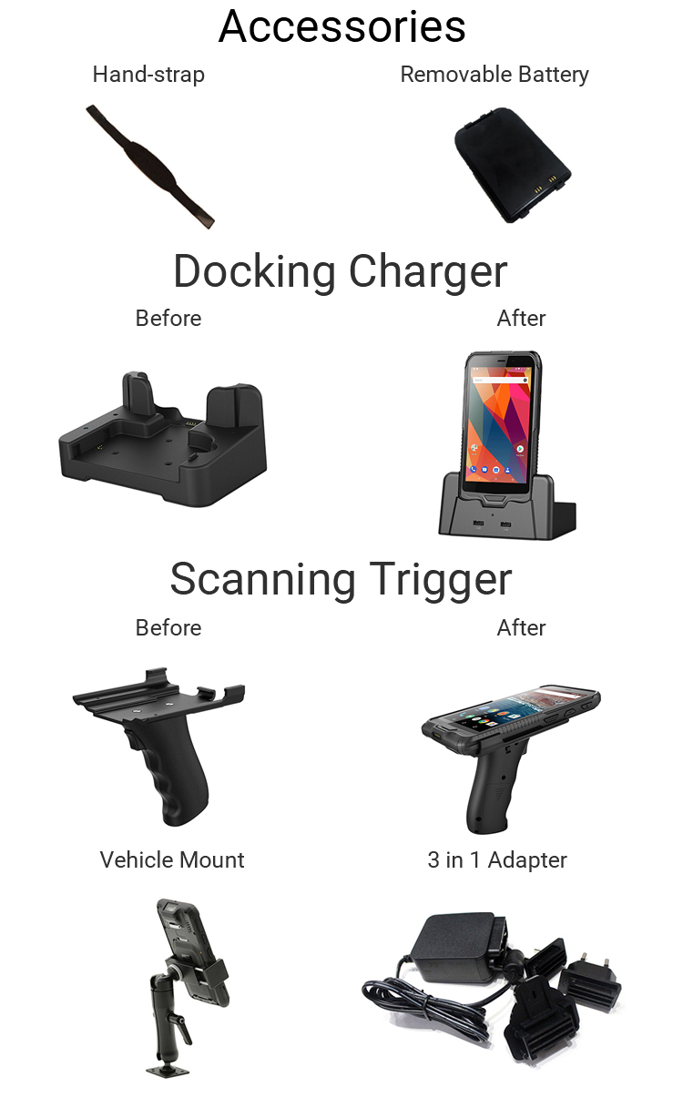 2020 6 inch Android 5.1 Rugged Handheld Terminal with 2D Barcode Scanner