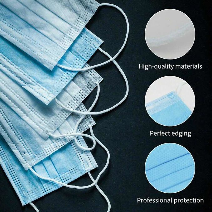 Breathable Disposable Earloop Face Mask Anti Pollen / Dust / Bacterial