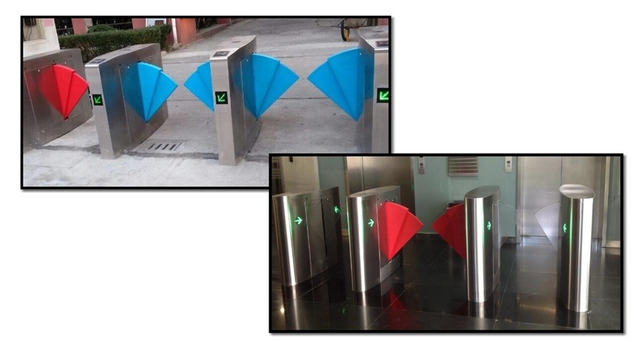 Half Height ESD Turnstile Access Control Double Direction LCD Tester Display