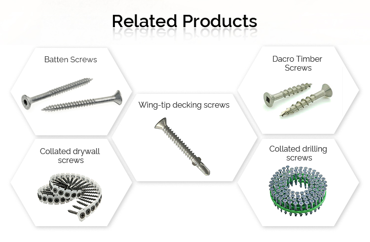 T17 Galvanised C3 Deck Screws Square Countersunk Head Screw With Ribs