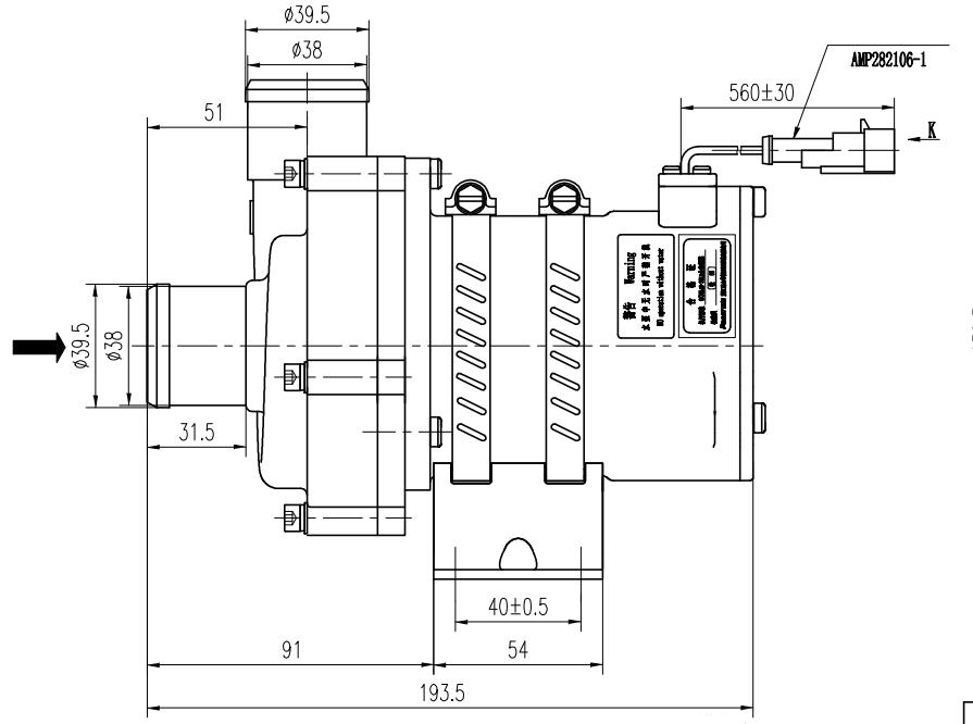 24V 230W 7M High Flow Electric Water Pump For City Bus, Hybrid Electric Vehicles