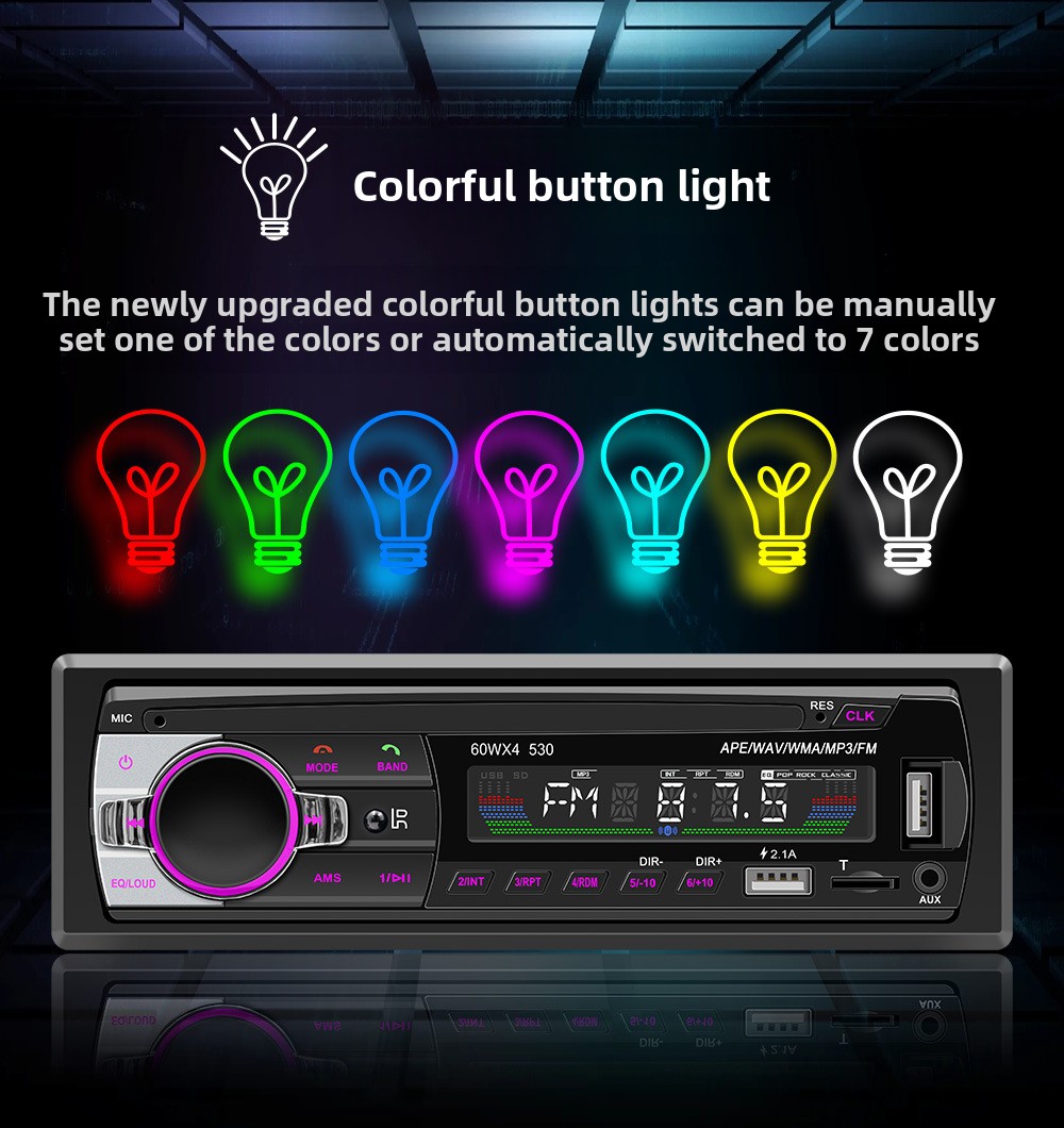 Creatall Single-Disc Universal Car MP3 Player USB Flash Drive BT Wireless Amplifier Hands-Free Audio Head Unit Central Control