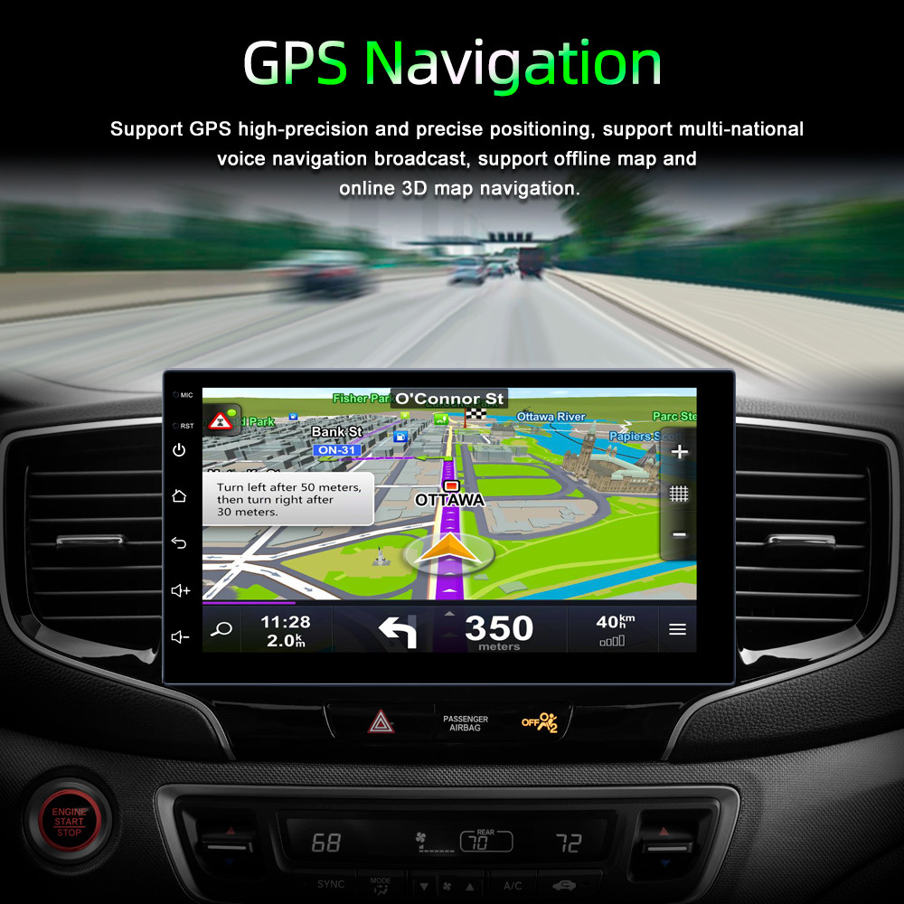 Wireless Single Din Android Car Stereo FCC 800*480 7 Inch Touch Screen Car Audio