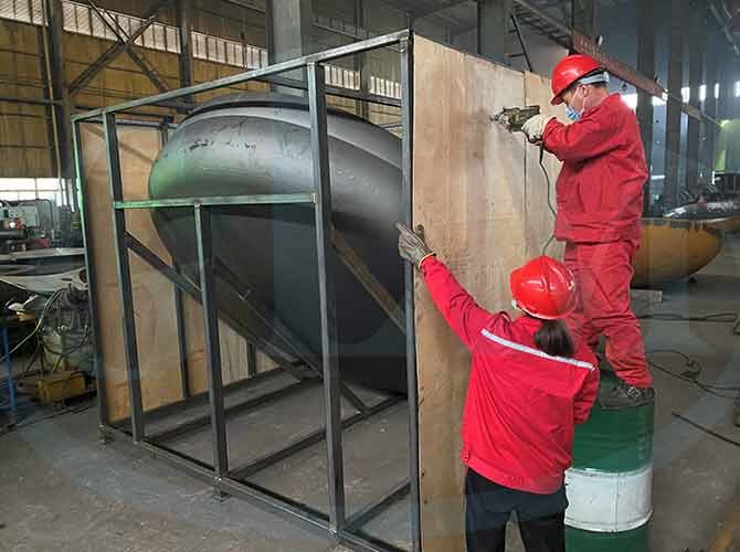 Carbon Steel 2:1 Ellipsoidal Dished Head Dish End Diameter 11000mm Thick 58mm