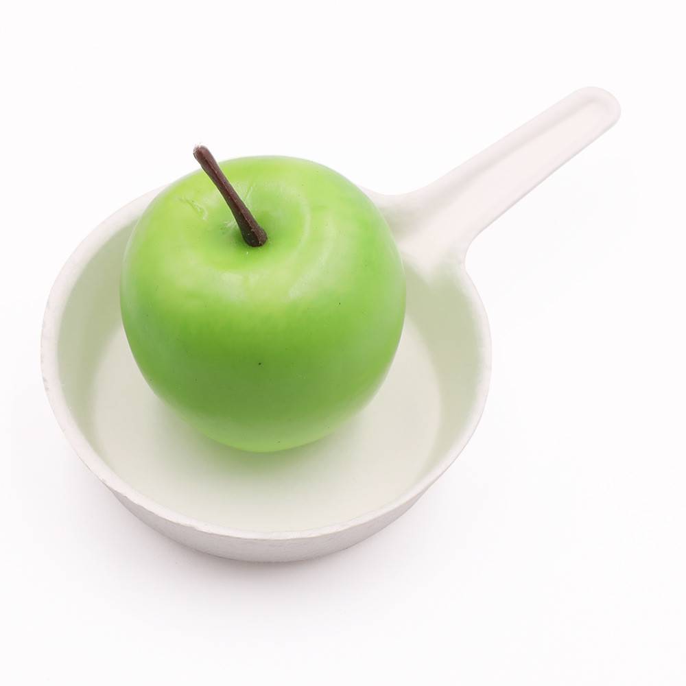 Biodegradable spoon shallow pan shape sugarcane tableware cake tray disposable bagasse paper sauces tray