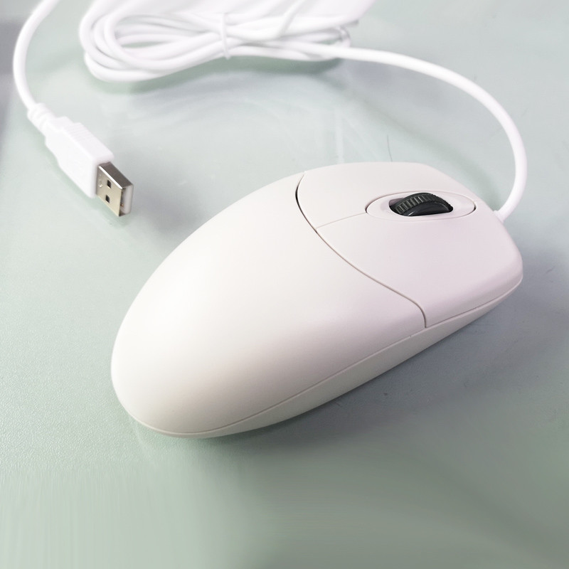 IP68 Washable Medical Anti-virus Disinfectable Wired Sleek Fashable Plastic Mouse with Right Left Click Buttons and Scroll Wheel