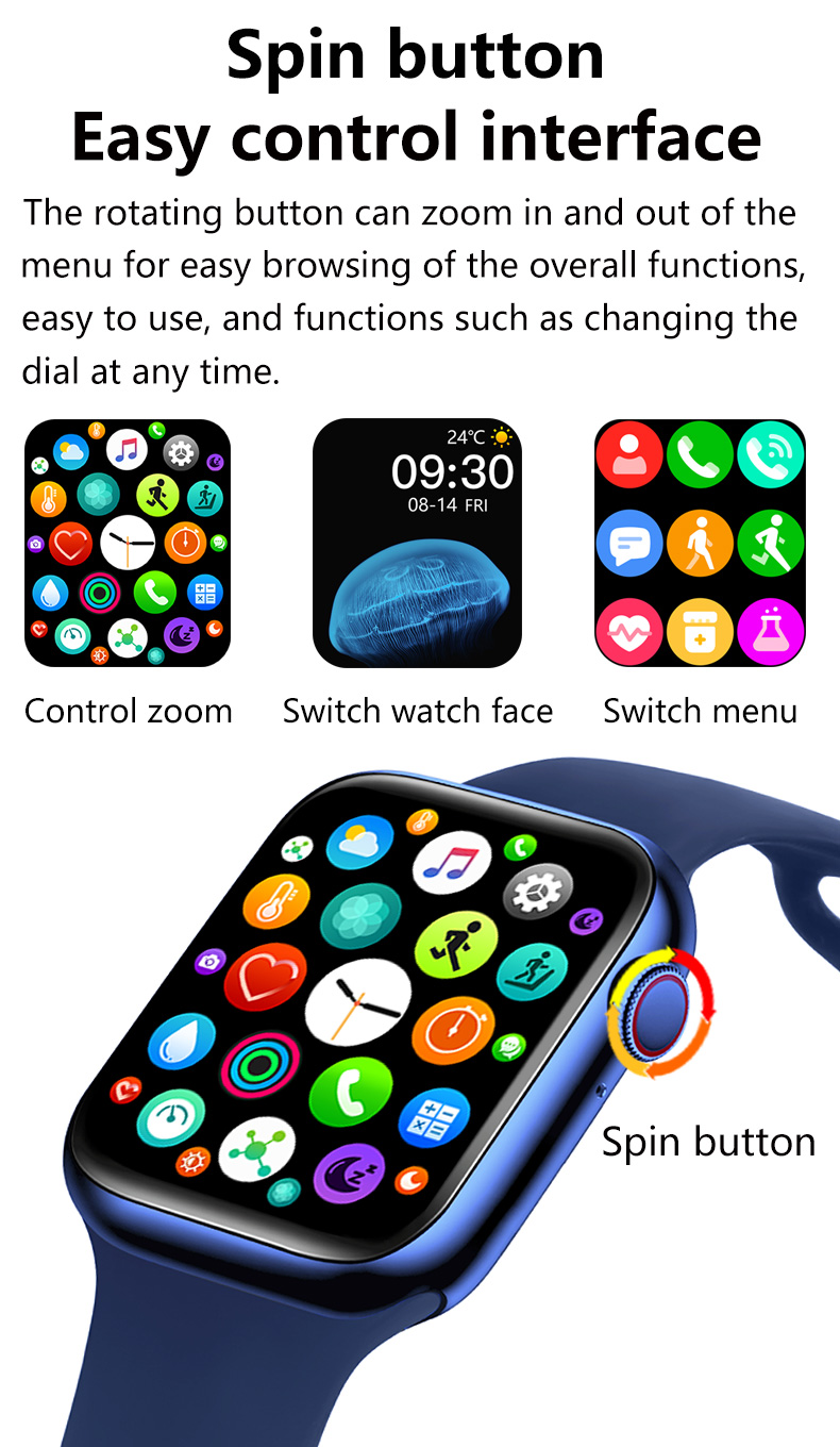 W9 Square Shape Smartwatch Bracelet Steward Charger Ip67 Heart Rate Blood Pressure Bracelet