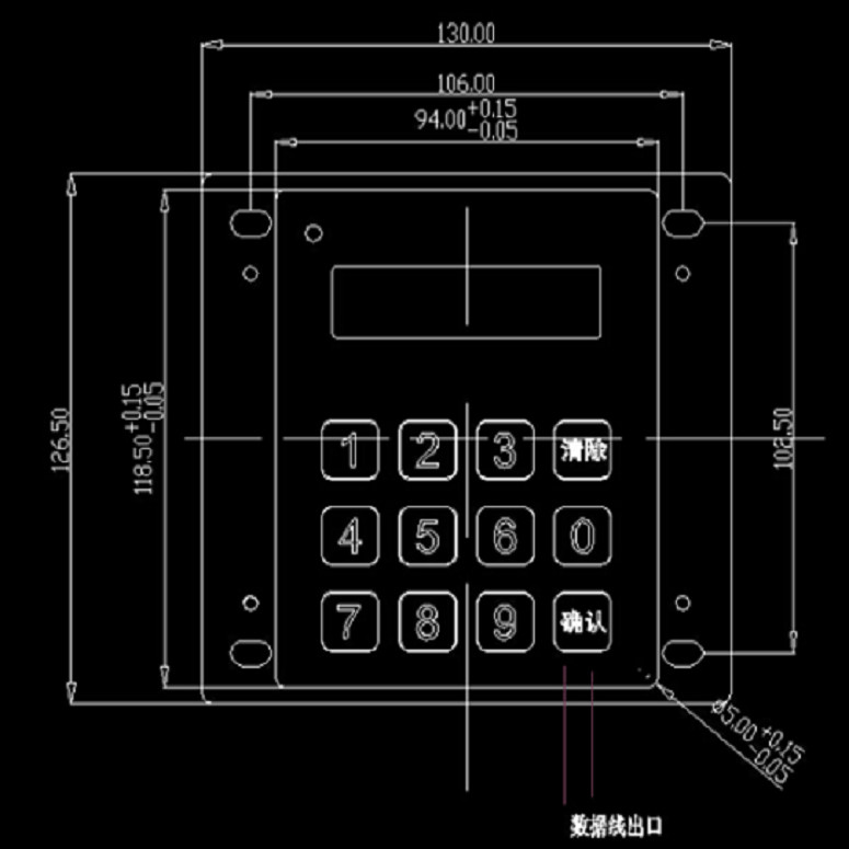 Metal Usb Numeric Keypad With Display , LED Backlit Wired Numeric Keypad