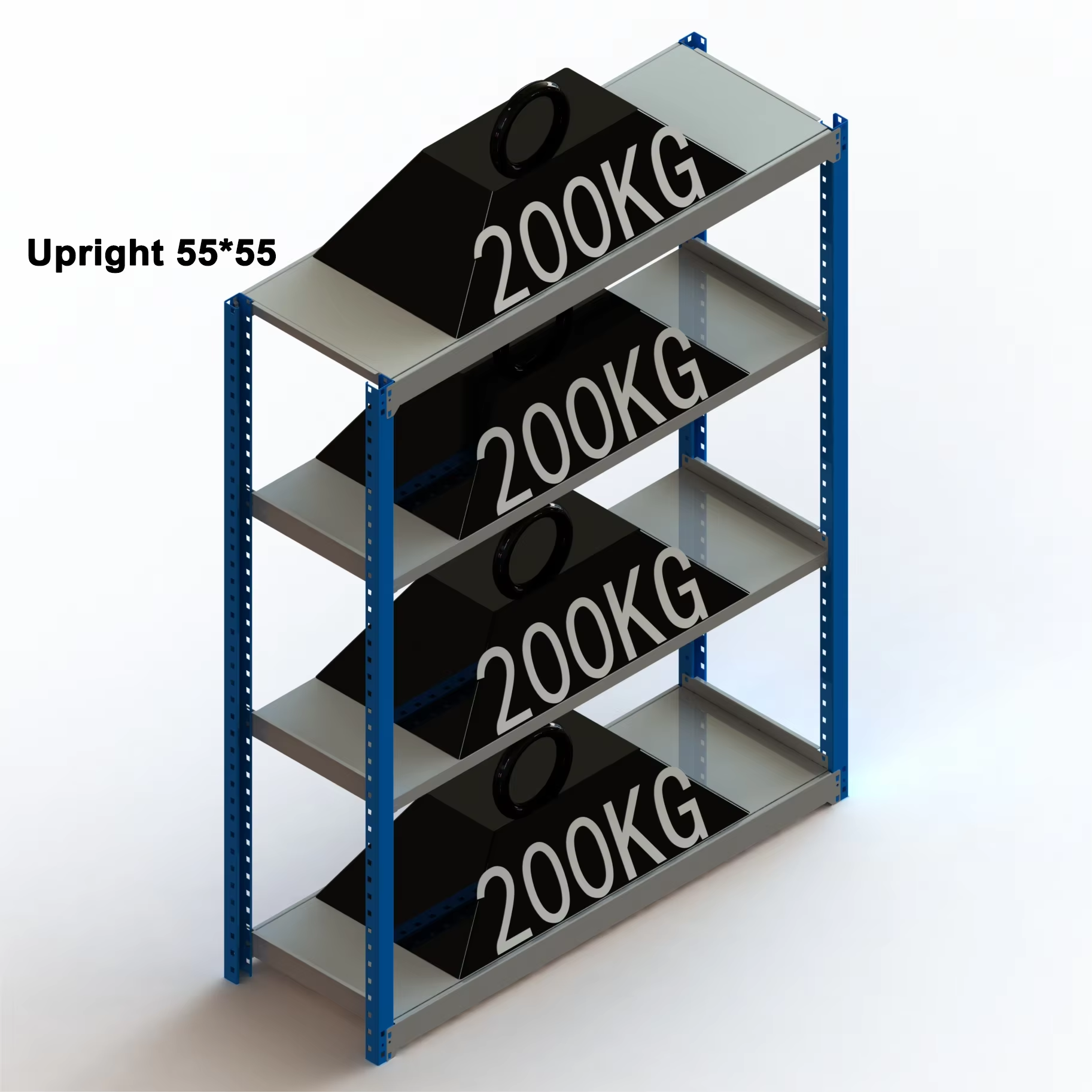 Q235 Steel Warehouse Shelving Floor Standing Freezer Storage Shelves Customized