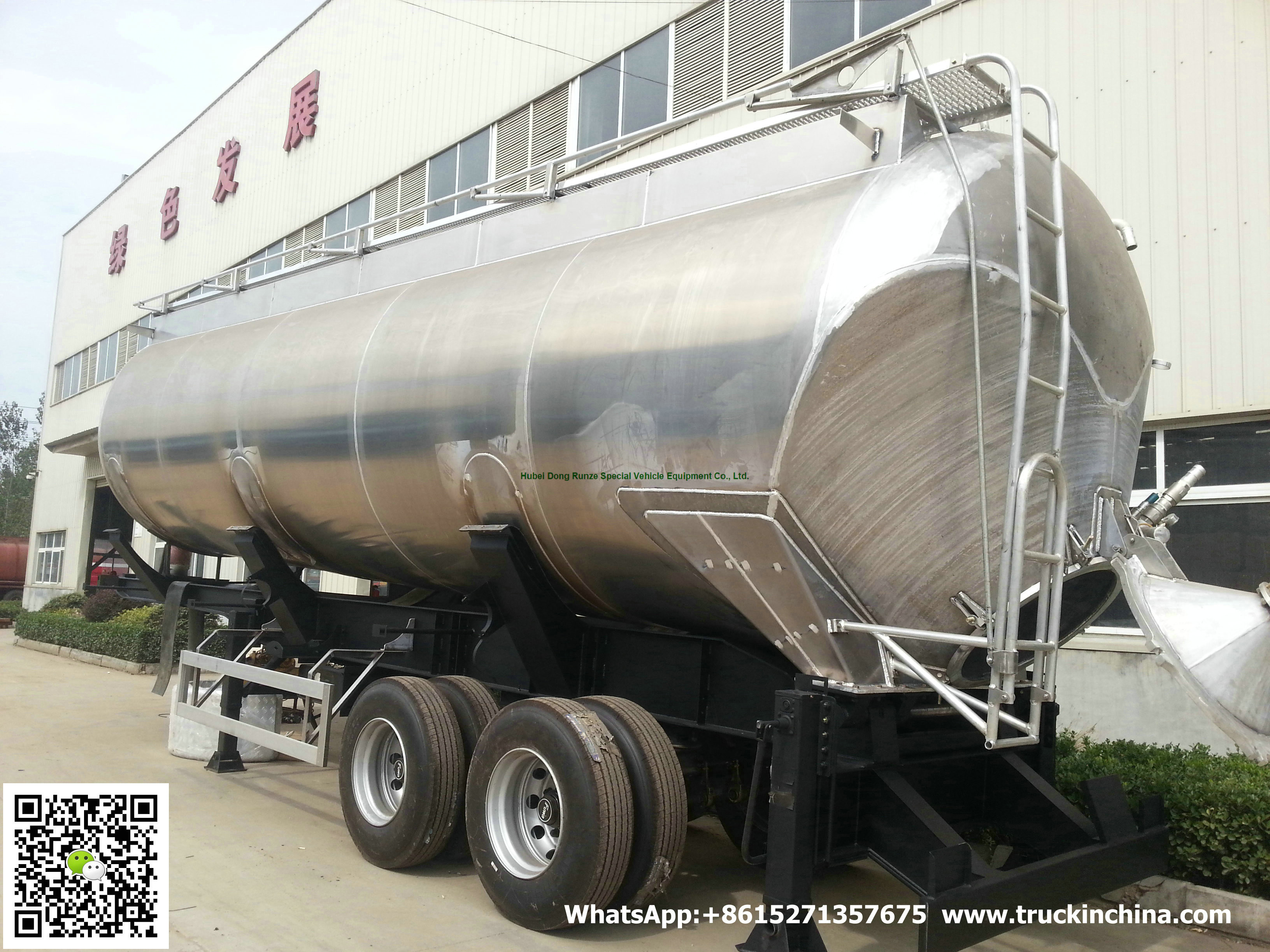 Aluminum Alloy Wheat Flour Bulk Tanker with Tipping Hydraulic Cylinder (6000USG-10000USG ）whApp:+8615271357675