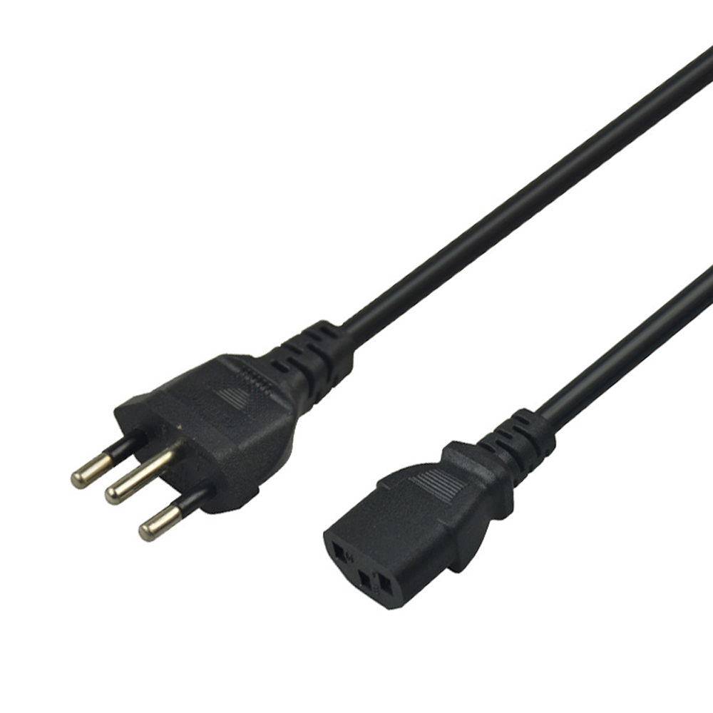 3Pin Brazil Plug Electrical Power Cord 1m 1.5m 1.8m 2m For PC Adapter