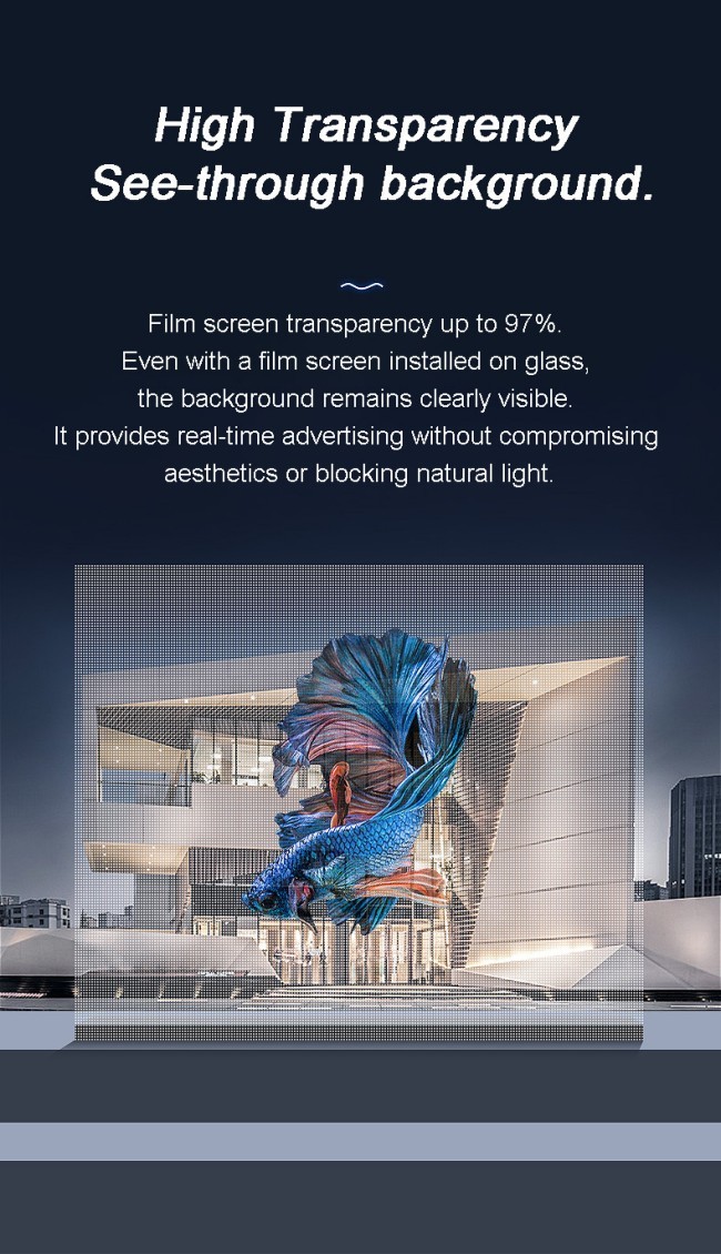 Adhesive Super Slim LED Screen Display Indoor LED Film Glass Flexible Transparent LED Screen Wall