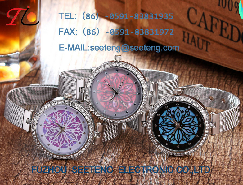 Fashion Vintage watches ladies watches with colorful beads bracelet and leather braided band