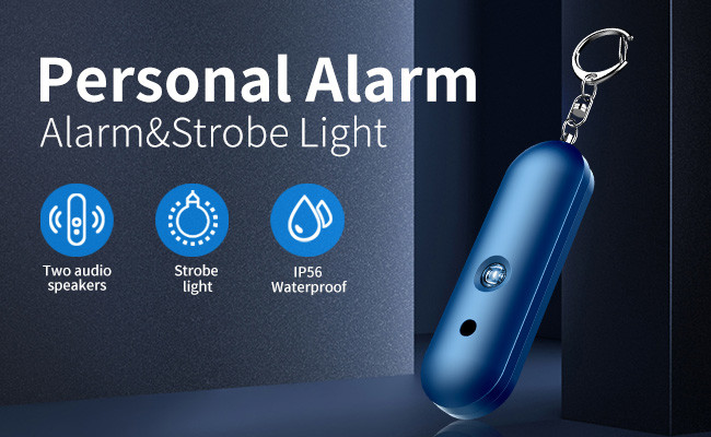 Safe Sound Personal Alarm Siren Keychain With Led Flashlights For Women Girls Kids Elderly