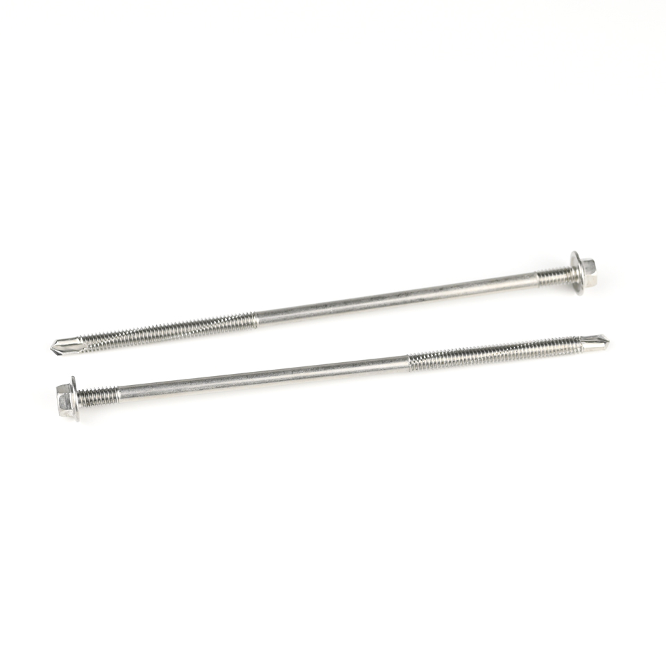 Double Thread Washer Hex Head Self Drilling Screws Stainless Steel for INCH Measurement