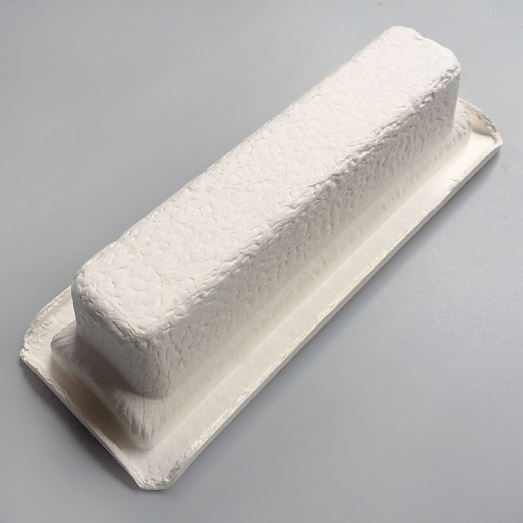Sustainable Recycled Paper Tray Biodegradable White Dry Press Sugarcane
