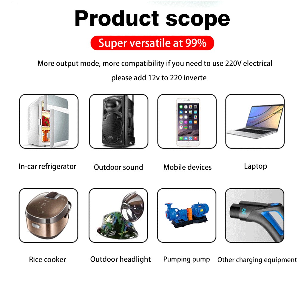 Portable 12V Lithium Battery 30ah 50ah 80ah 100ah Solar Power Battery Pack For Camping