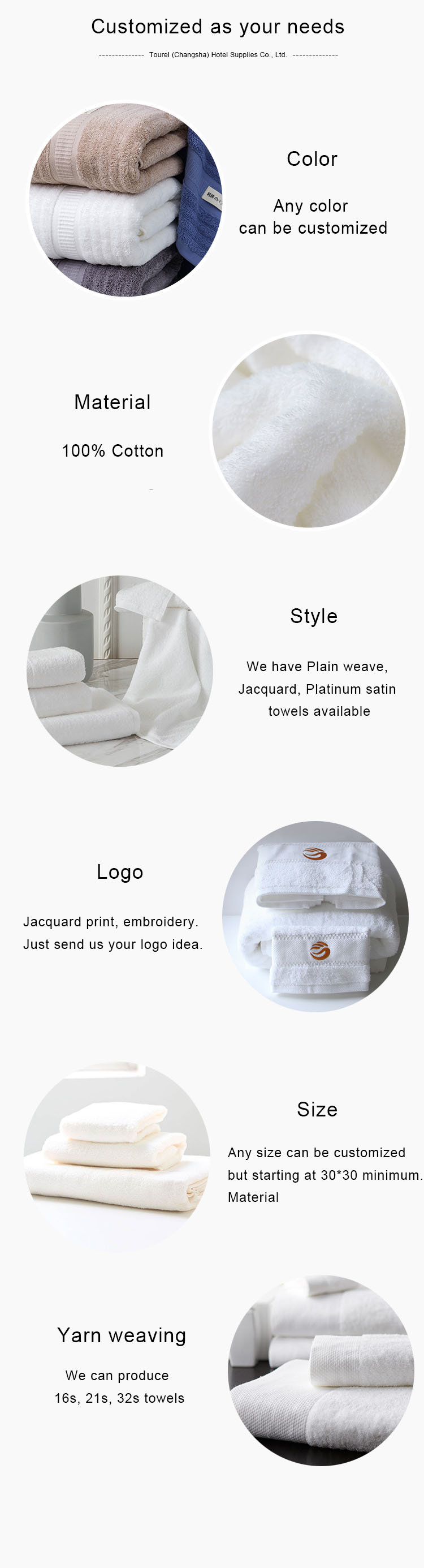 Customized white hotel exclusively for 100% cotton absorbent thickened bath towel
