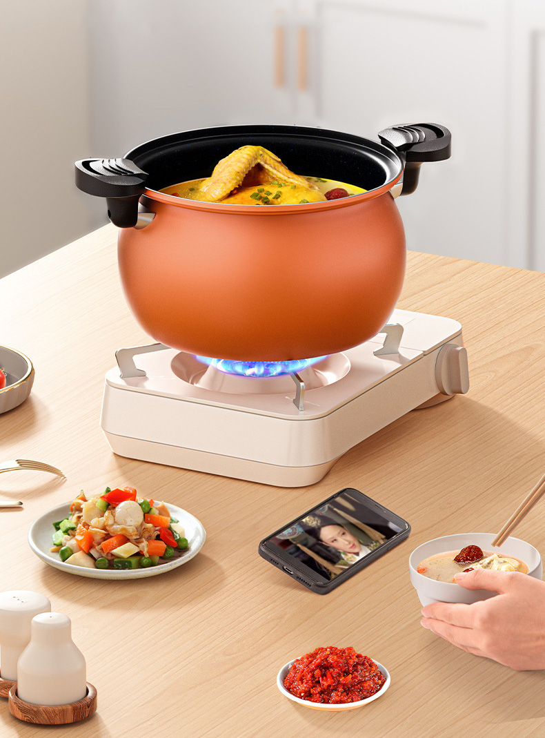 28cm Non Stick Kitchen Pressure Cooke Cast Iron Multifunction