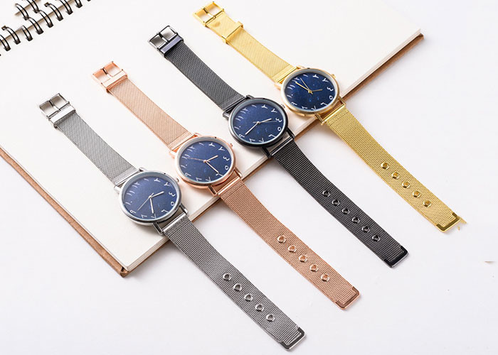 Waterproof Metal Strap Arabic Numerals Watch For Wedding Custom Logo Accepted