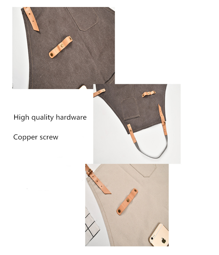 BBQ Personalized Cotton Apron Hanging Neck Style Lightweight High Utility