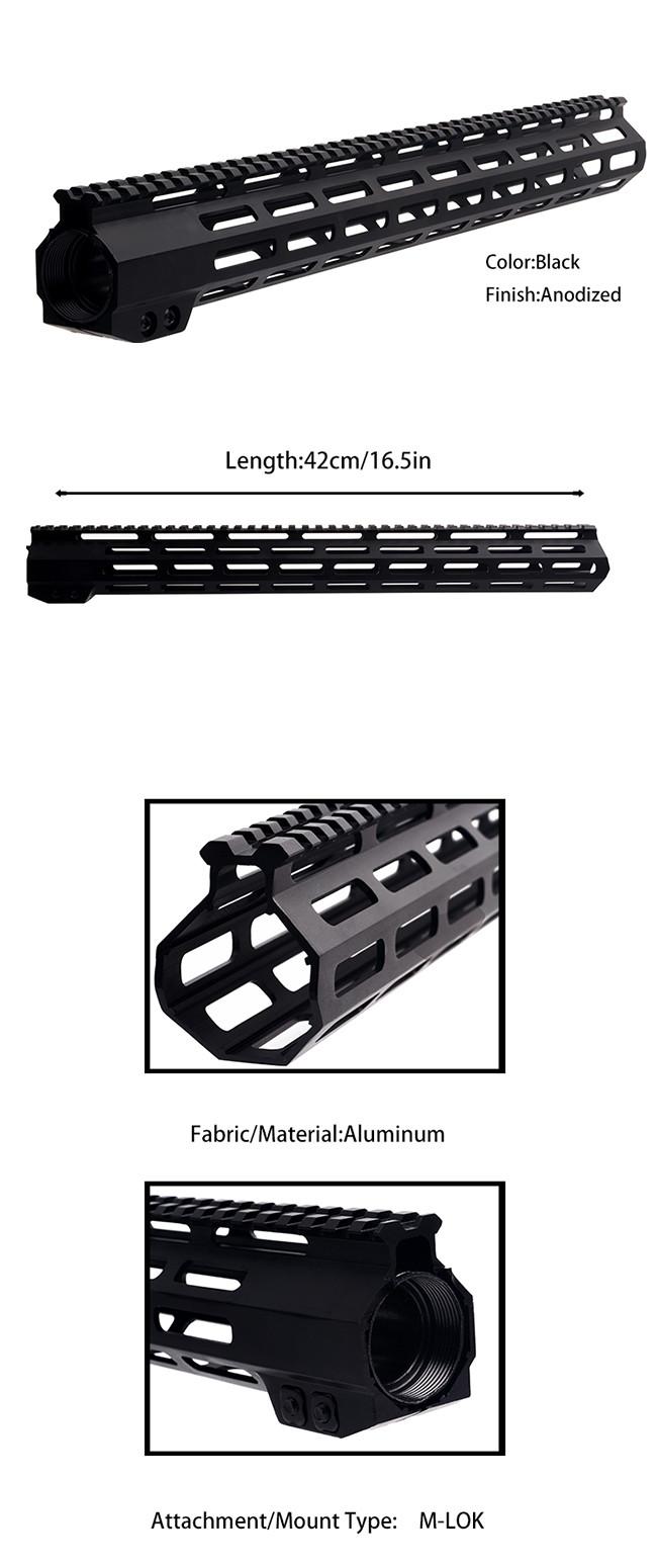 Anodized Sports Hunting Accessories Picatinny Rail For AR15 Handguard 16.5" M - LOK