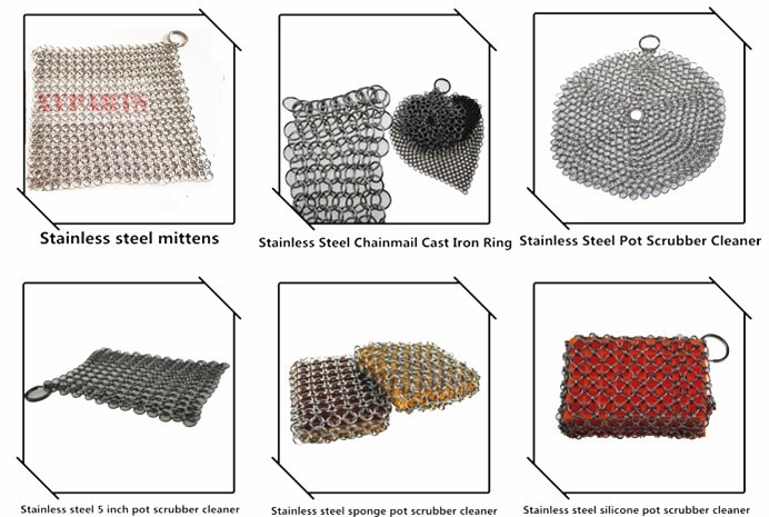 Small Ring 8 In Chainmail Scrubber Dishcloth Cookware