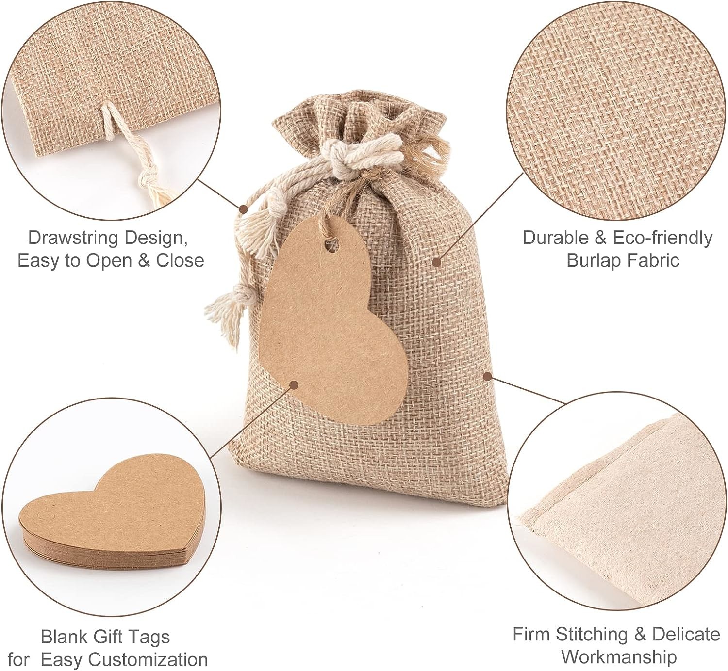 Linen Material Drawstring Gift Bags Jewelry Bags Shockproof