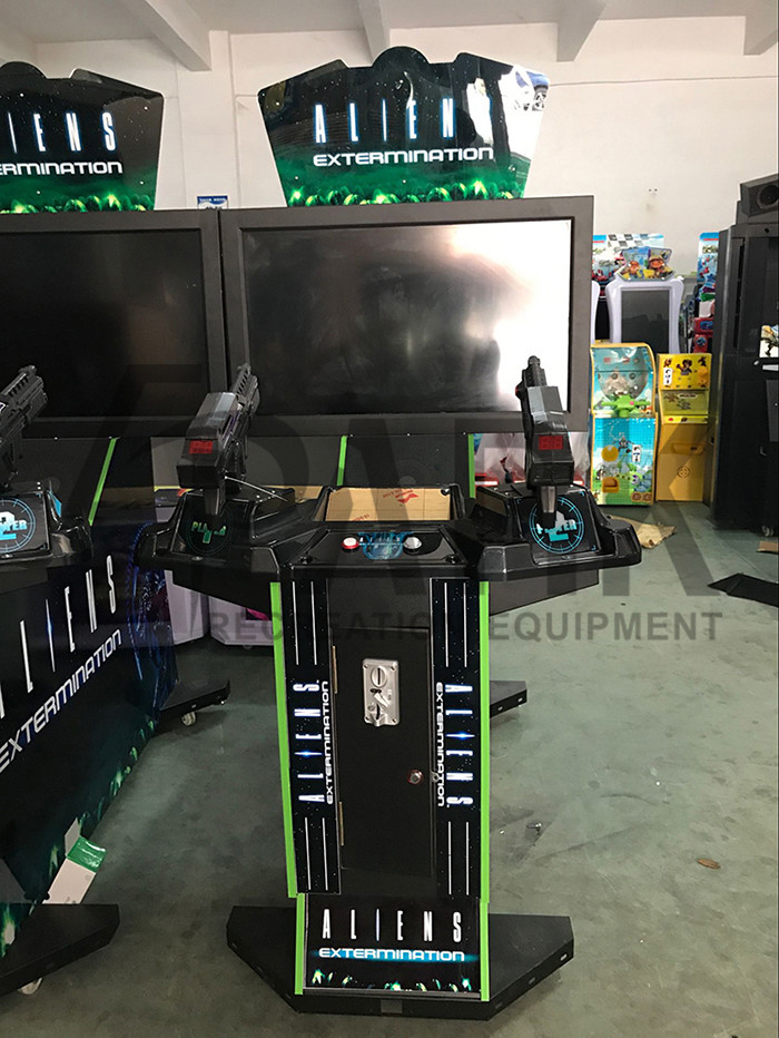 Coin Operated 42 Inch Amusement Park Aliens Shooting Arcade Machines