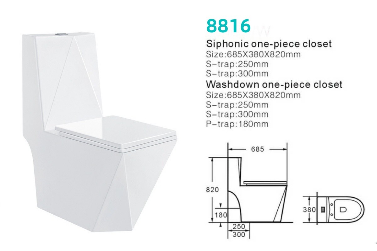 Diamond Shape Bathroom Toilet Basin Sets Sanitary Ware Ceramic Ceramic Washdown One piece Toilet Bowl and Pedestal Sinks
