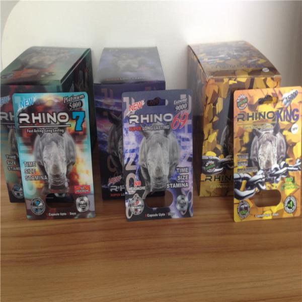 PP 3D Cards Capsules Packaging Blister Sexual Performance Rhino 69 Eco -