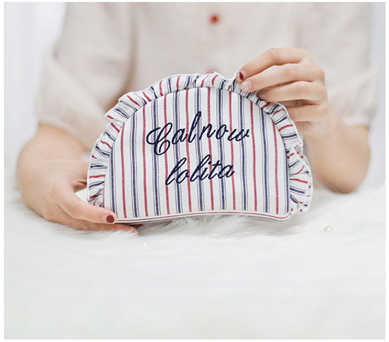 High Quality Professional Stripe Embroidery Makeup Bag Travel Bag