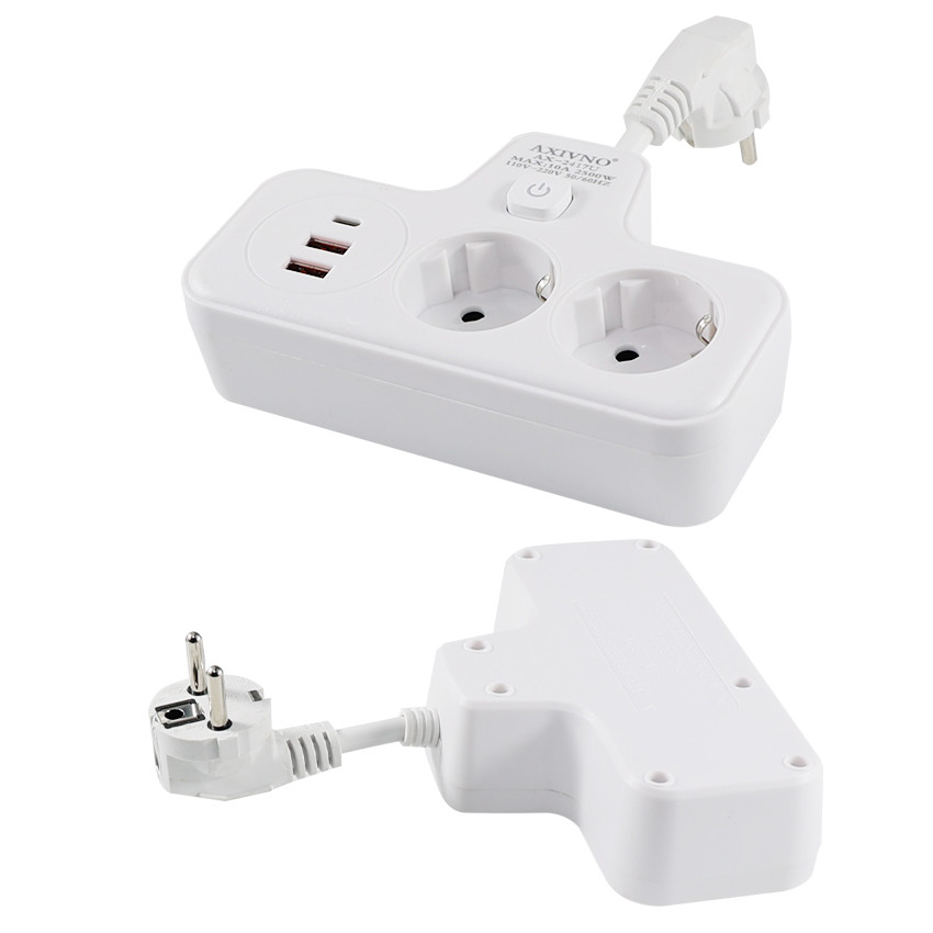 QC3.0 Schuko CEE 7/7 EU Power Charger Converter 2A+1C Quick 2500W