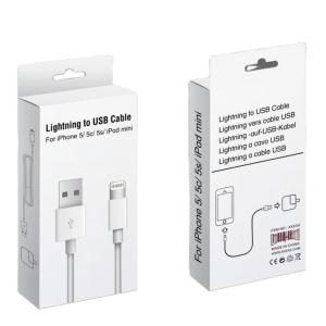 China Custom Paper Box Spot UV USB Cable Charger Data Cable Packaging Box Design on sale