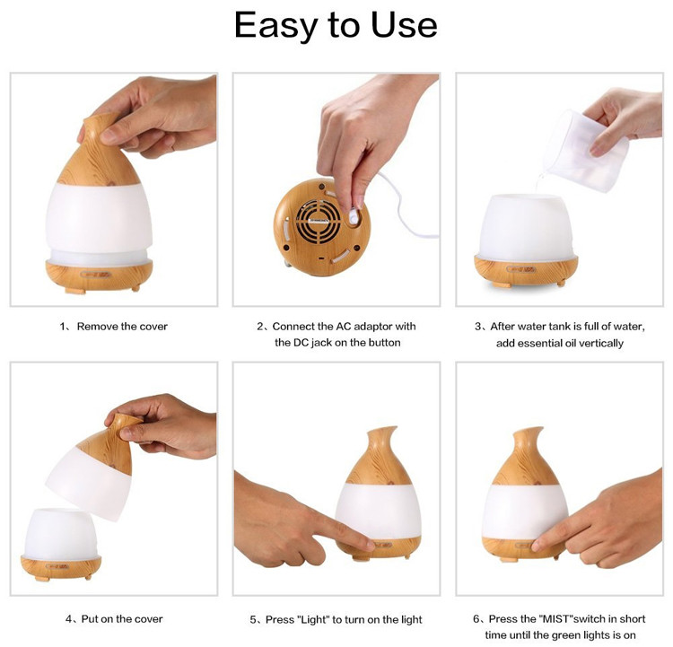 120ML Aroma Diffuser Air Purifier With 7 Colour LED Lights Essential Oil Diffuser