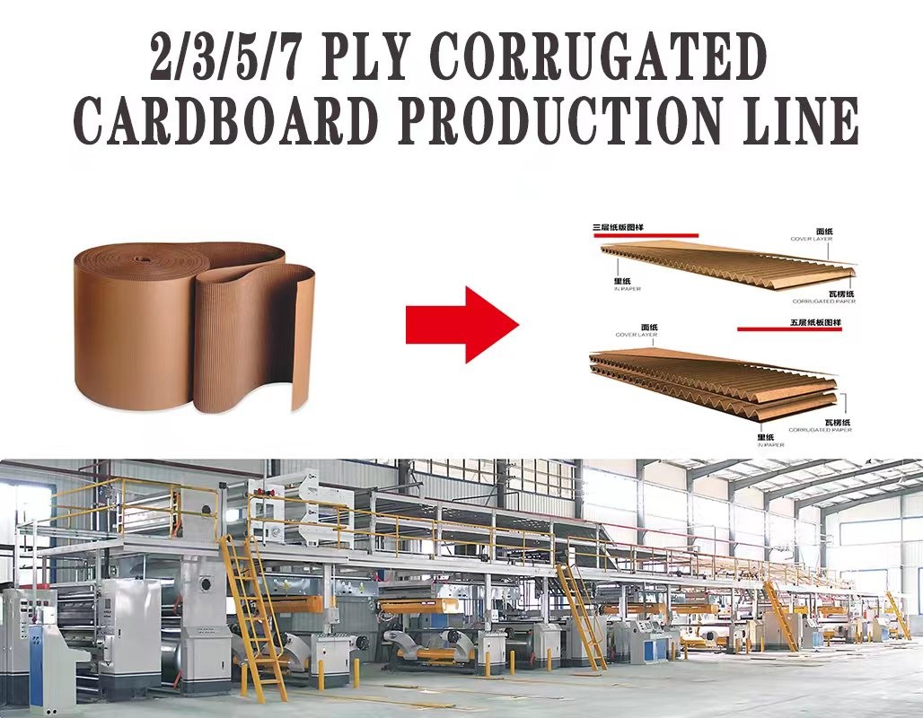 Fully Automatic 3 5 7 Ply Corrugated Cardboard Paperboard Production Line Automatic 5ply Corrugated Carton Box Making Plant