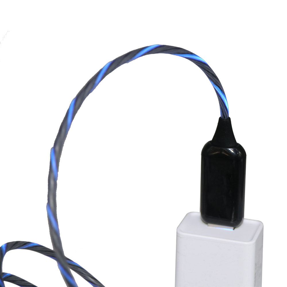 Usb Led Light Charging Data Cable Type c Micro Ios luminous streamer magnetic charging cable 1m