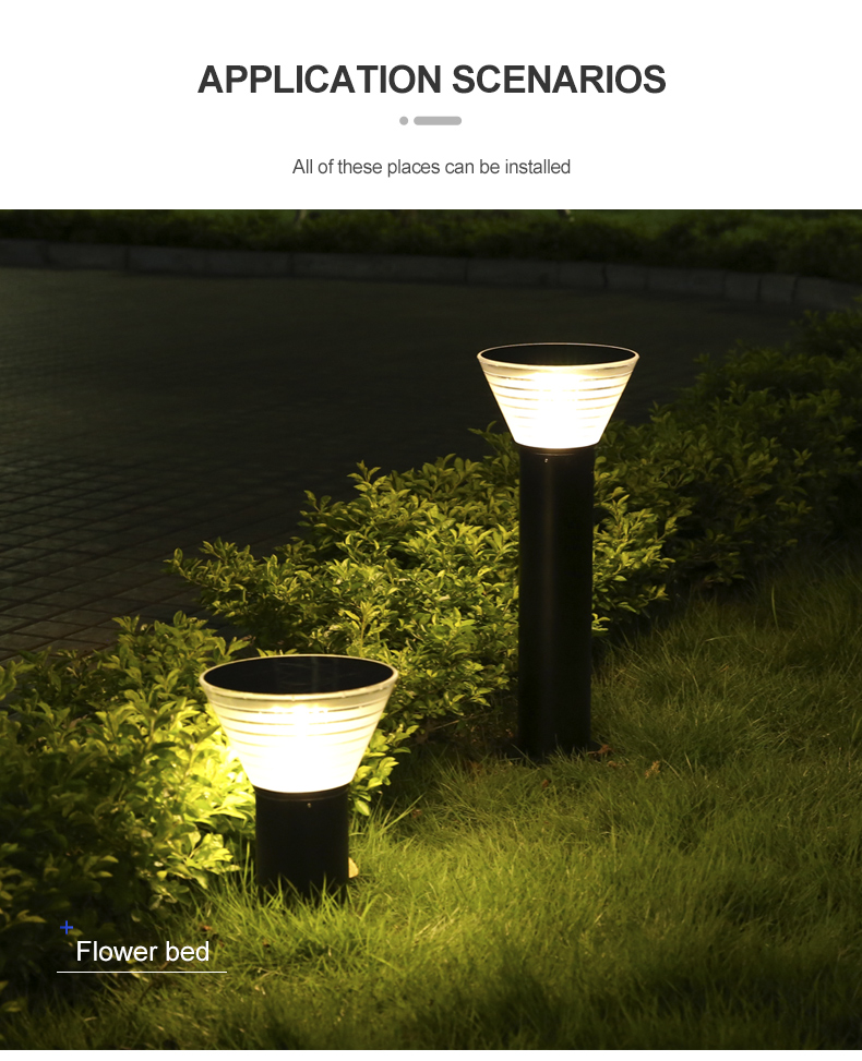 LED2835 Outdoor Garden Solar Light 3500K Warm White Optically Controlled