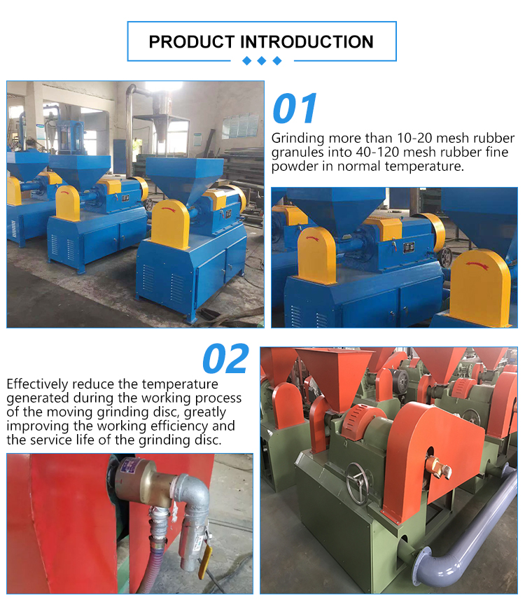 45KW Waste Tyre Recycling Machine Grinding Tires Into Crumb Rubber Line
