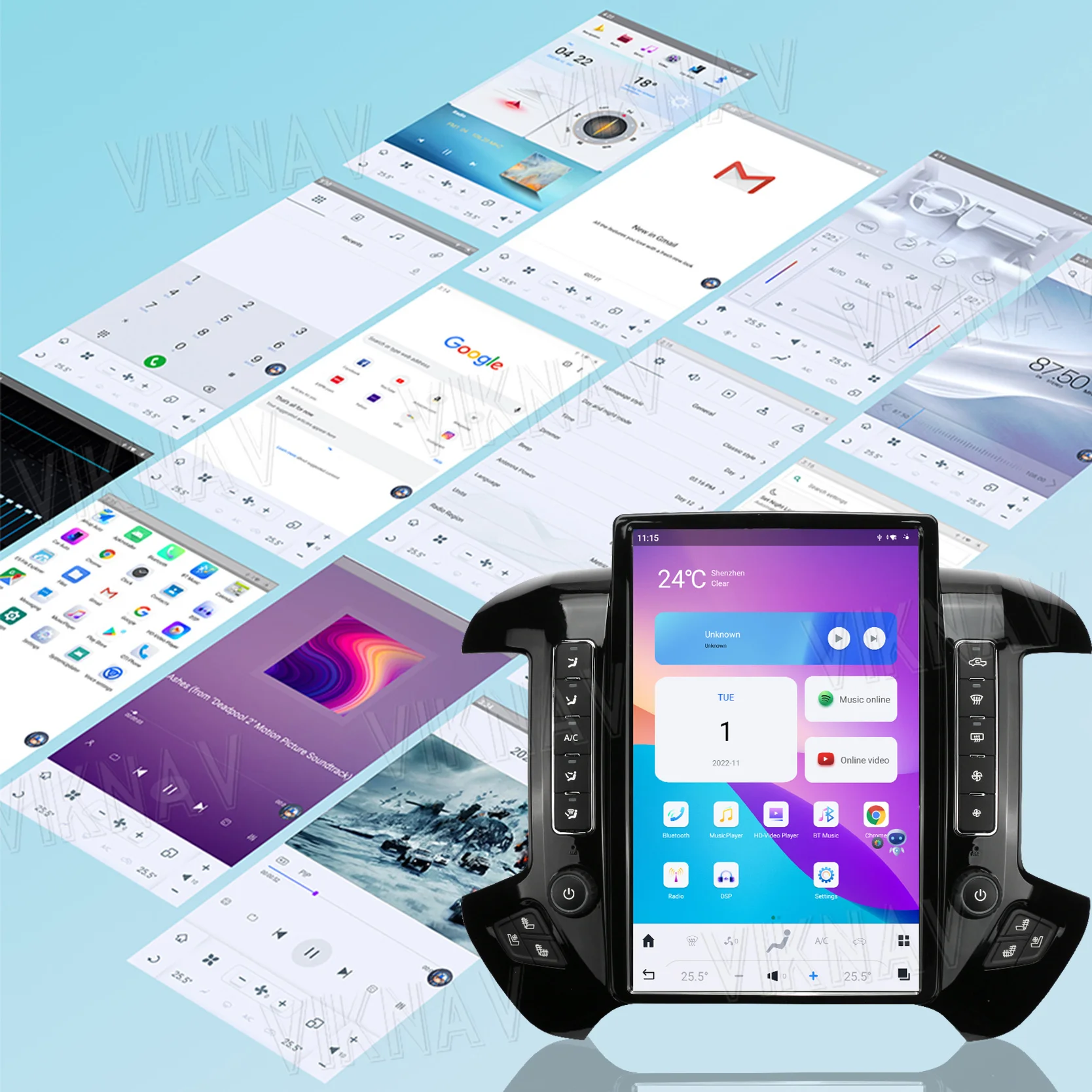 14.4 Inch Android Car Head Unit For 2013-2020 Chevroler Silverado Gmc Sierra Multimeida Player GPS Navigation Carplay